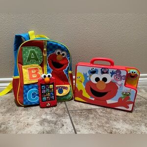 Sesame Street Elmo Backpack and toy set